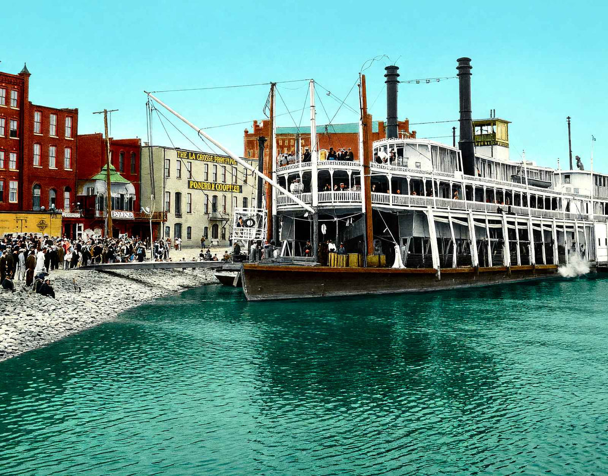 Harbor, LA Crosse, WI in 1906 vintage print