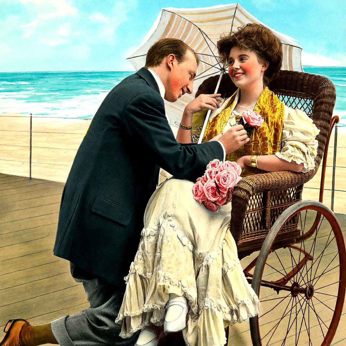 Flag of Truce, Atlantic City, NJ in 1907 vintage print