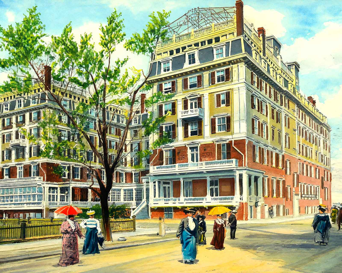 Garden Hotel, Atlantic City, NJ in 1901 painting
