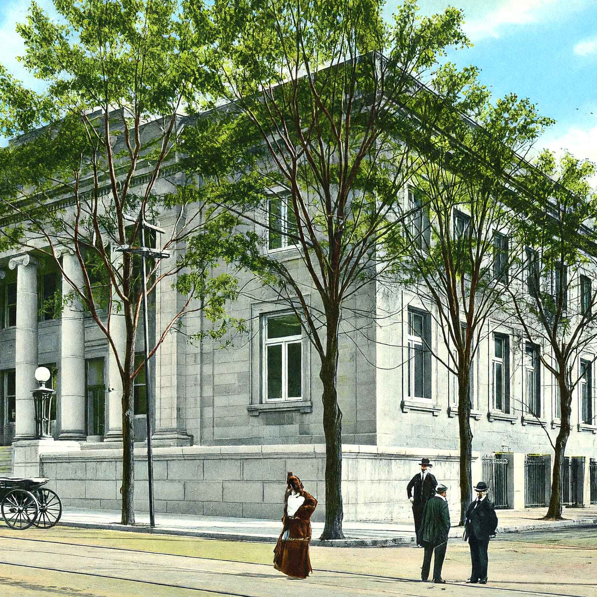 Free Public Library, Paterson, NJ in 1905 vintage print