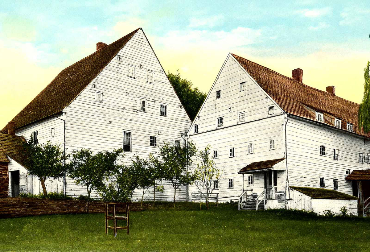 Ephrata Cloister Buildings, Ephrata PA 1907 vintage print