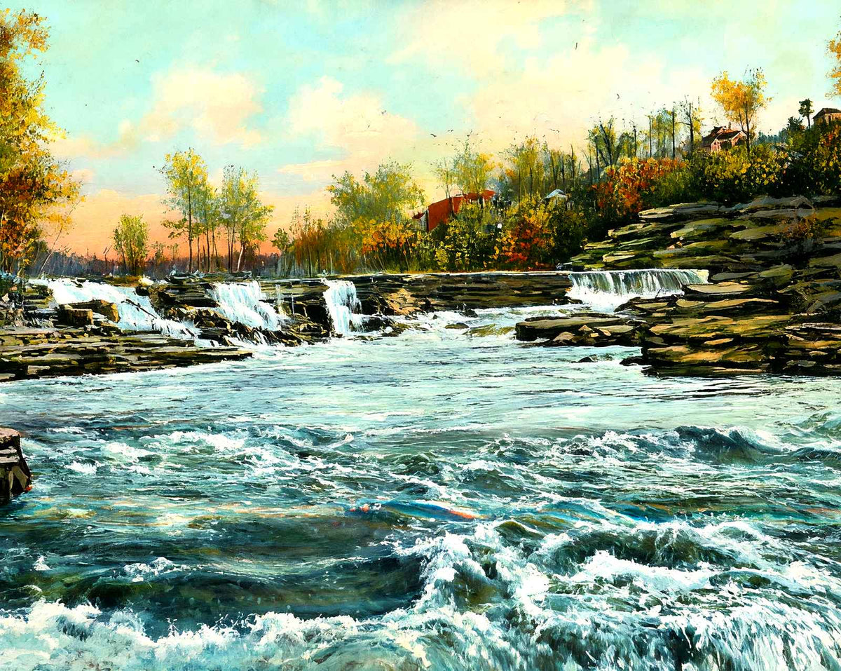 Caney Fork River, Rock Island, TN in 1908 art print