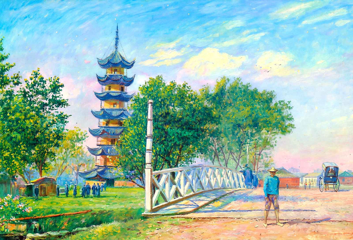 Loong Wah Pagoda, Shanghai, China art print