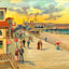 Boardwalk from the Luray, Atlantic City, NJ painting