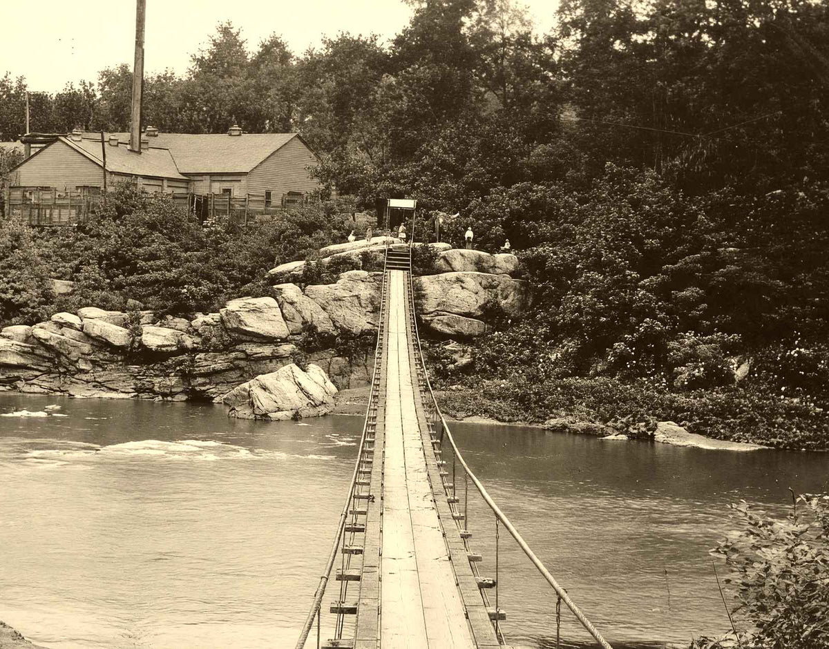The Swinging Bridge, Connellsville, PA (1905) restored photo print