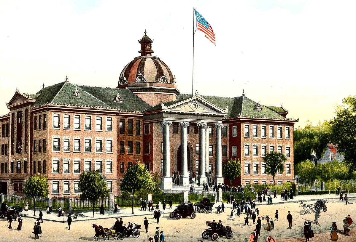 High School, Altoona PA in 1906 vintage print