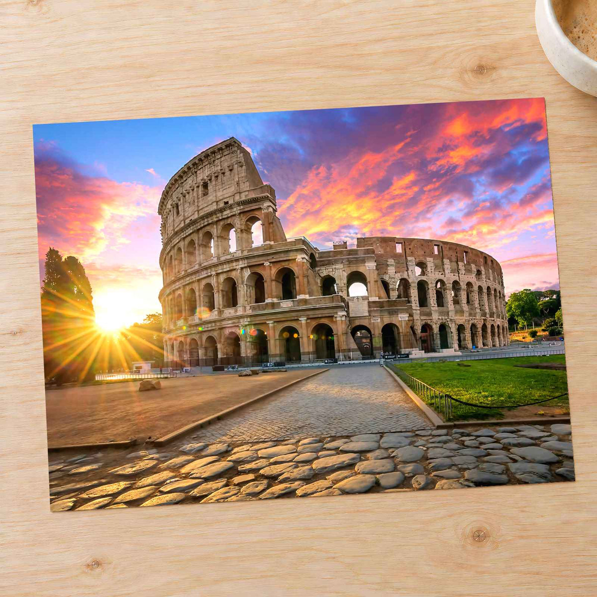 Colosseum in Rome with Morning Sun, Italy Photo Print Wall Decor