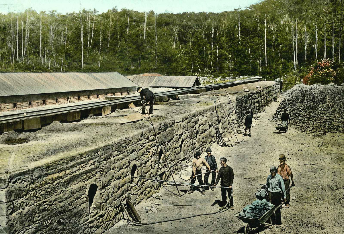 Coal Mining Coke Ovens in 1908 vintage print