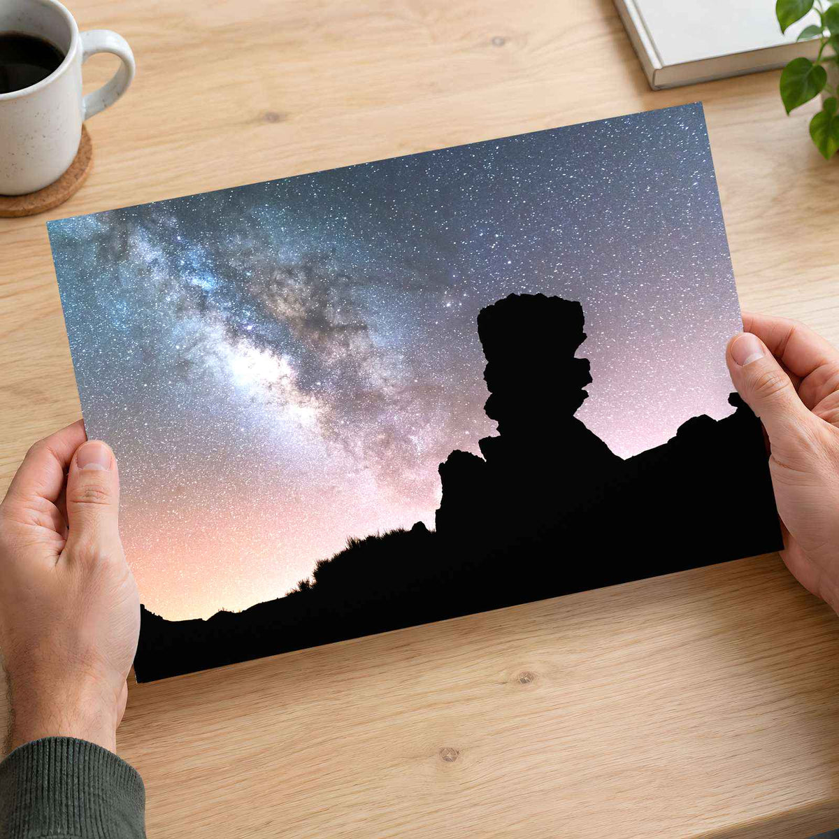Rocky Silhouette with Stars, Tenerife, Spain by Sarah Smith Photo Print Wall Decor