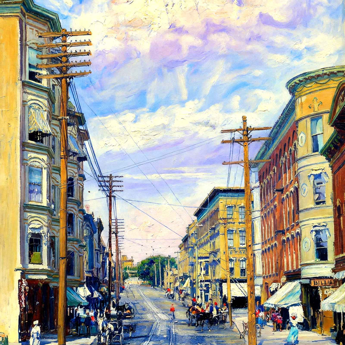 Milwaukee Street, Janesville, WI in 1905 art print