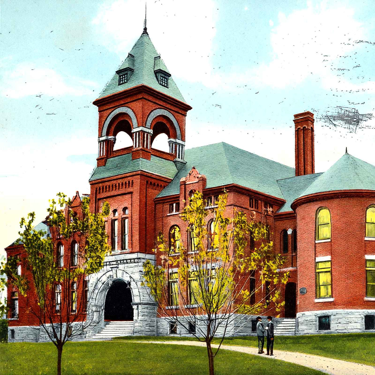 Washington Pa High School in 1909 vintage print