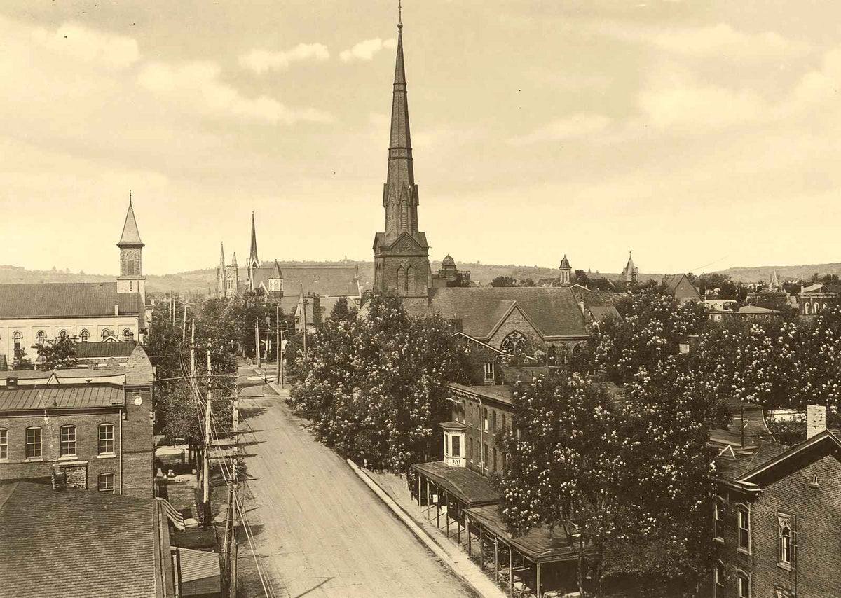 View from Security Building, Pottstown 1904 vintage print