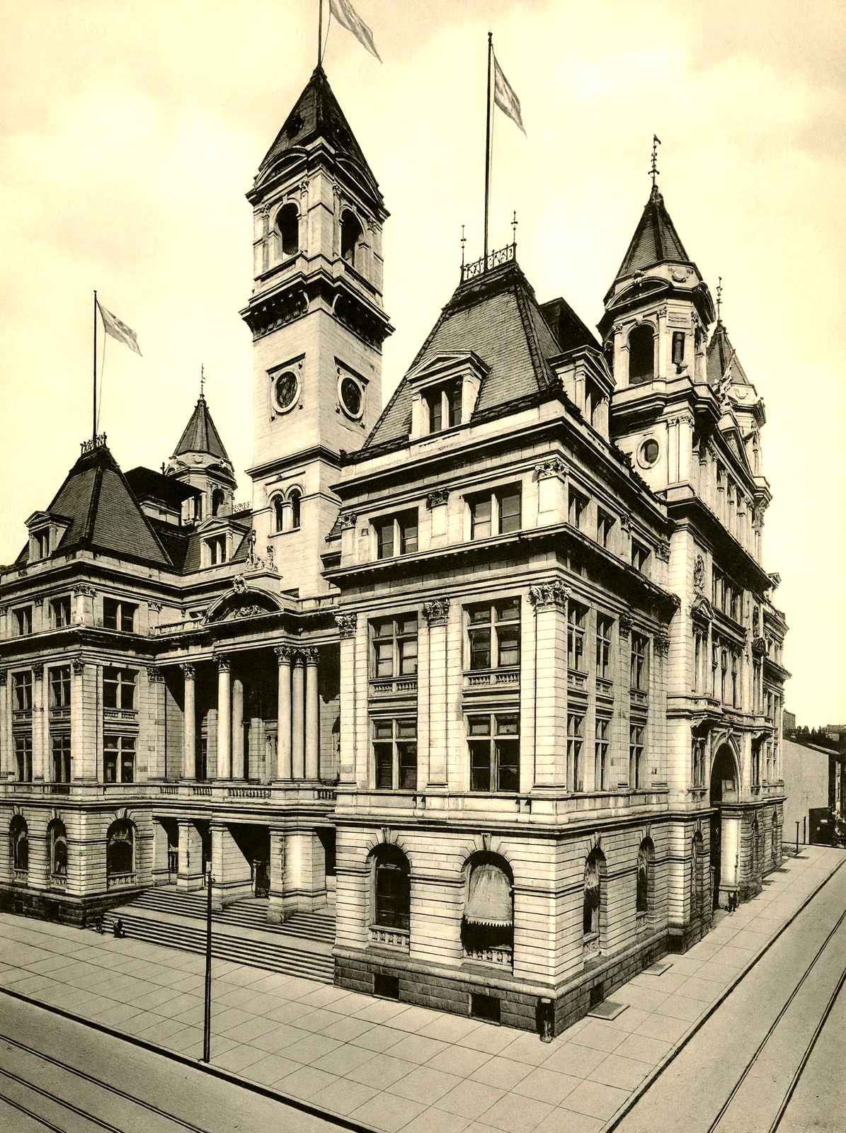 Post Office, Pittsburgh PA in 1906 vintage print