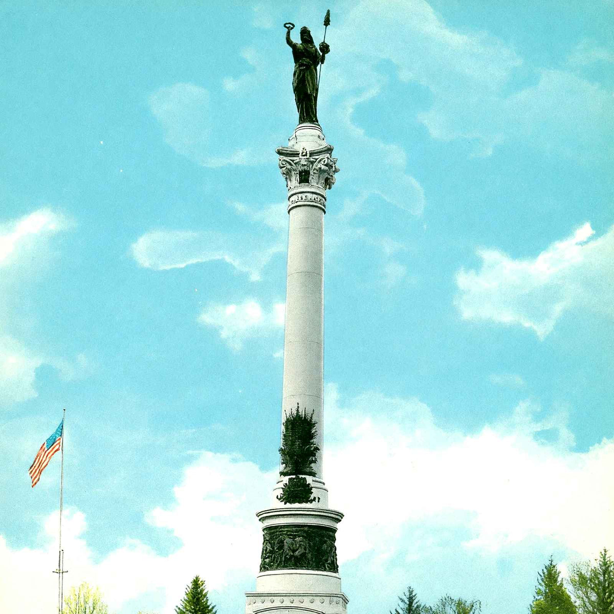 NY State Monument, Gettysburg PA in 1906 vintage print