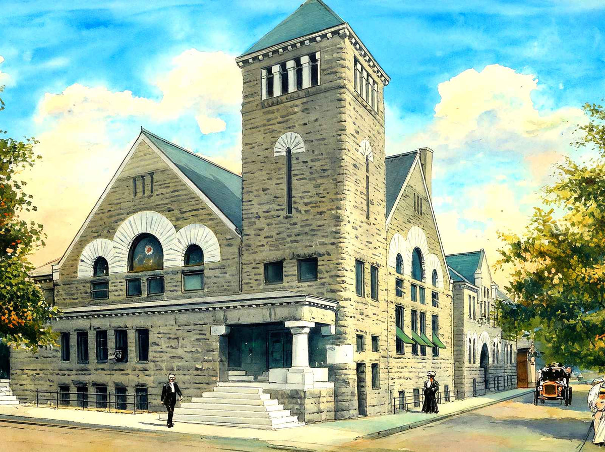 First M.E. Church, Knoxville, TN in 1907 painting