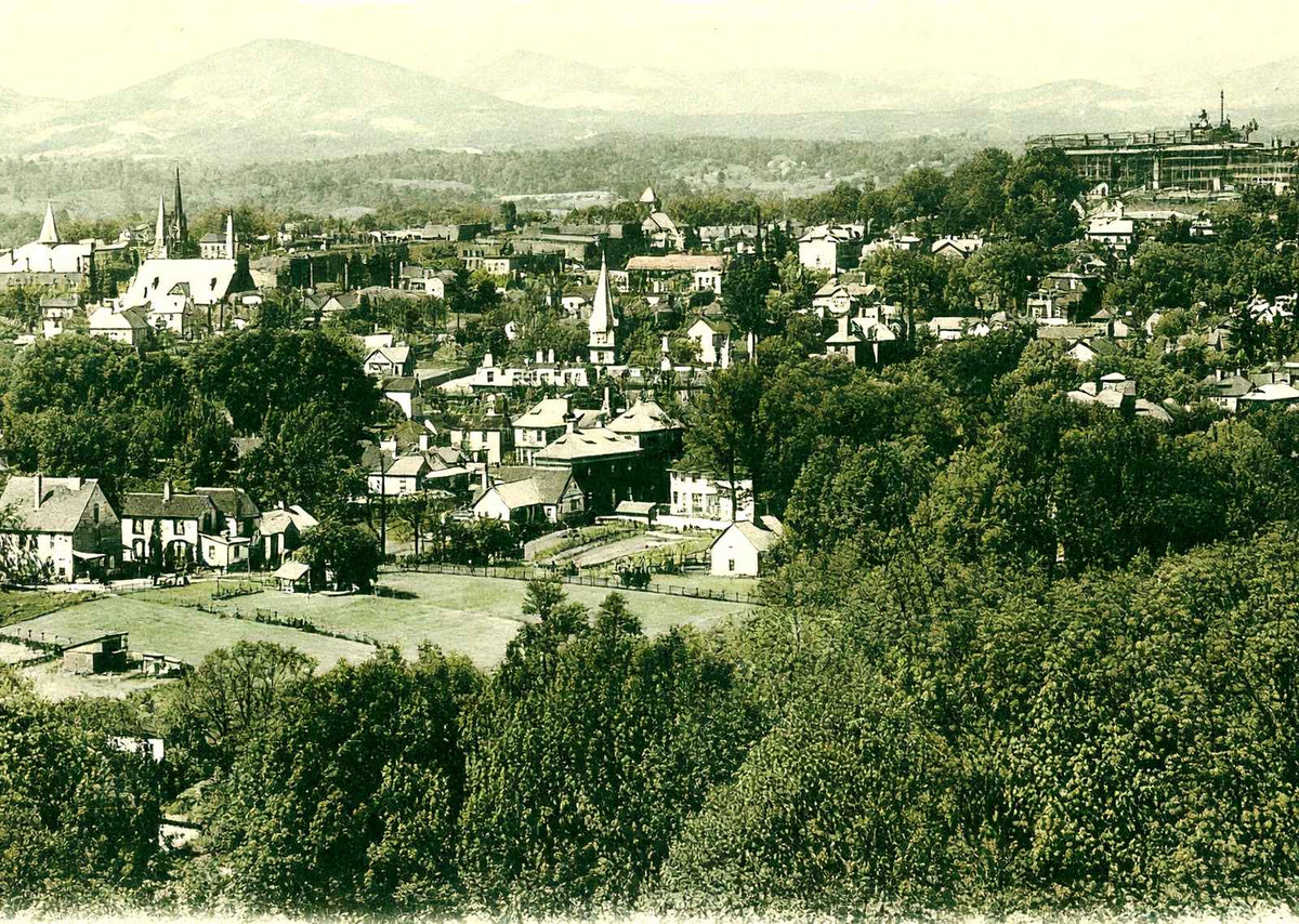 Bird's Eye View, Asheville, NC in 1905 vintage print