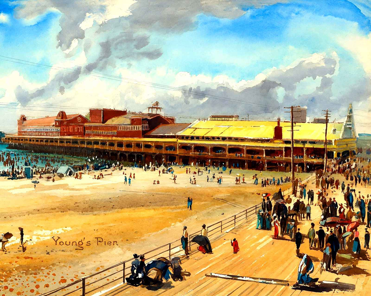 Young's Pier, Atlantic City, NJ in 1902 art print