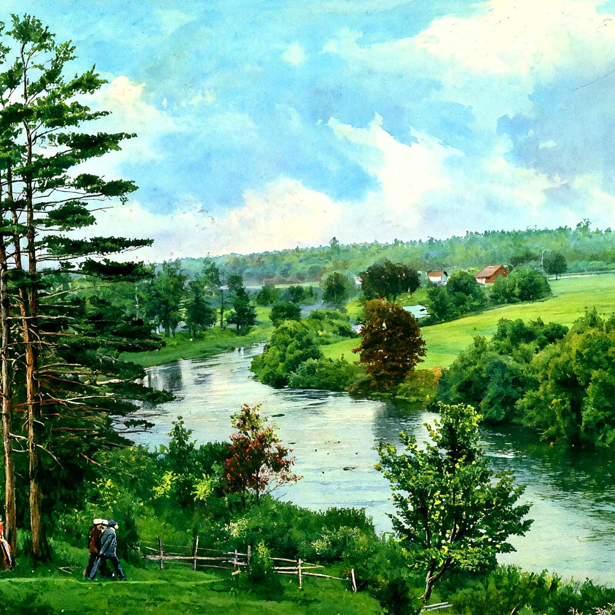 Sheboygan River, Sheboygan, WI in 1907 art print
