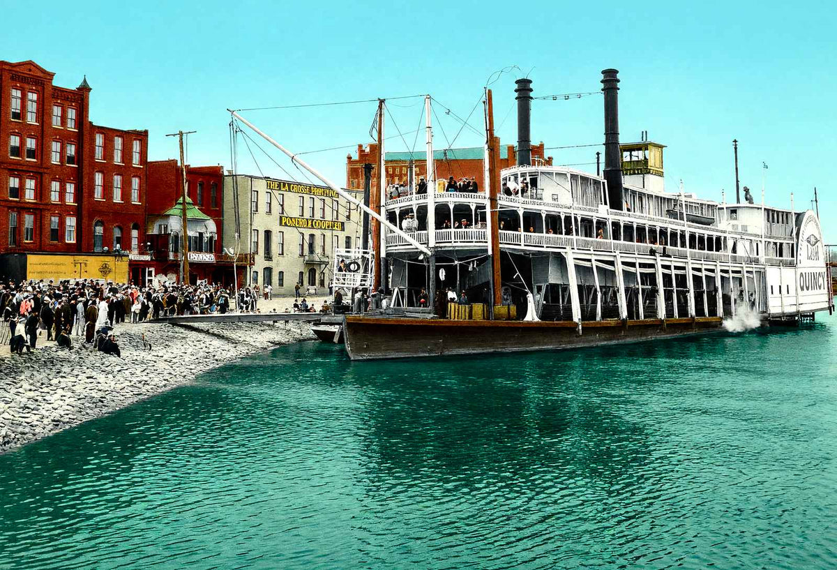 Harbor, LA Crosse, WI in 1906 vintage print