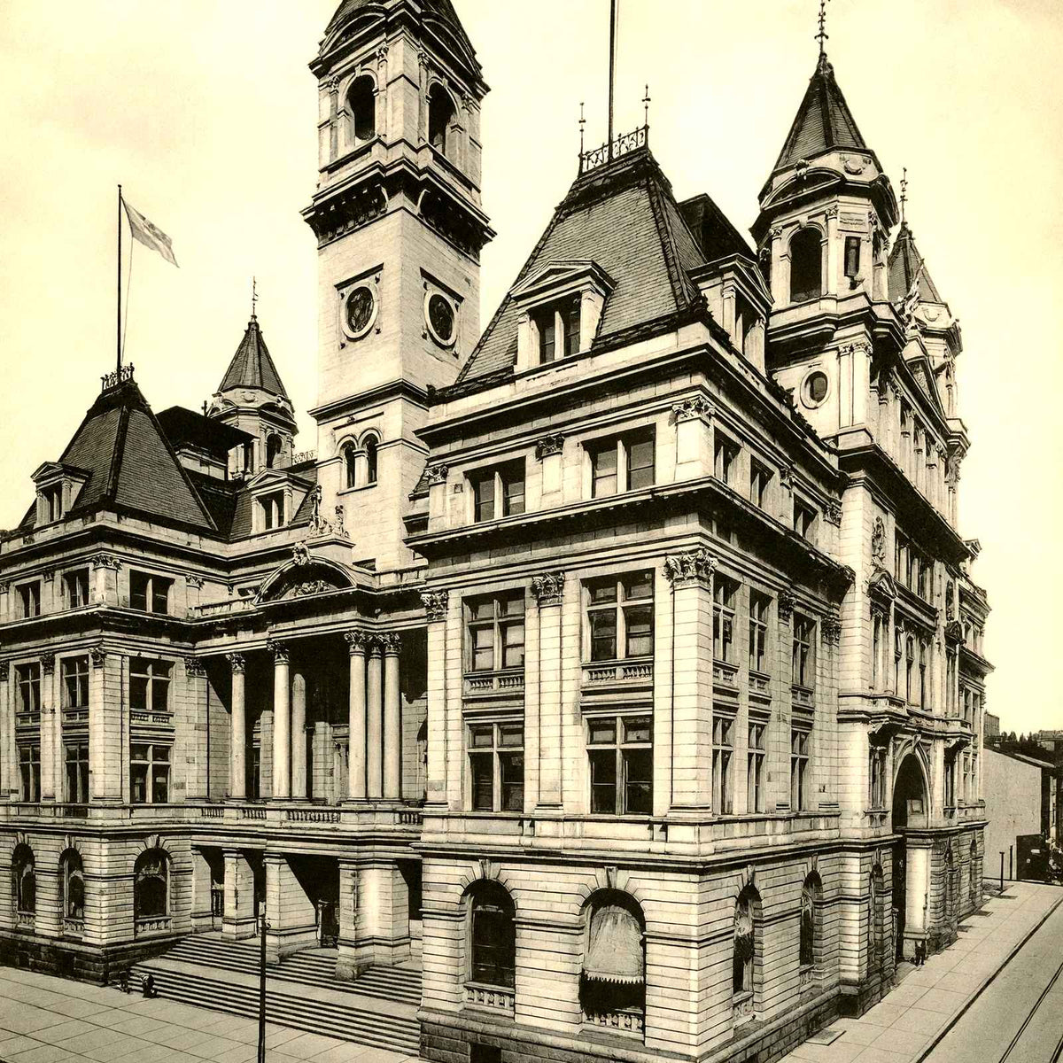 Post Office, Pittsburgh PA in 1906 vintage print