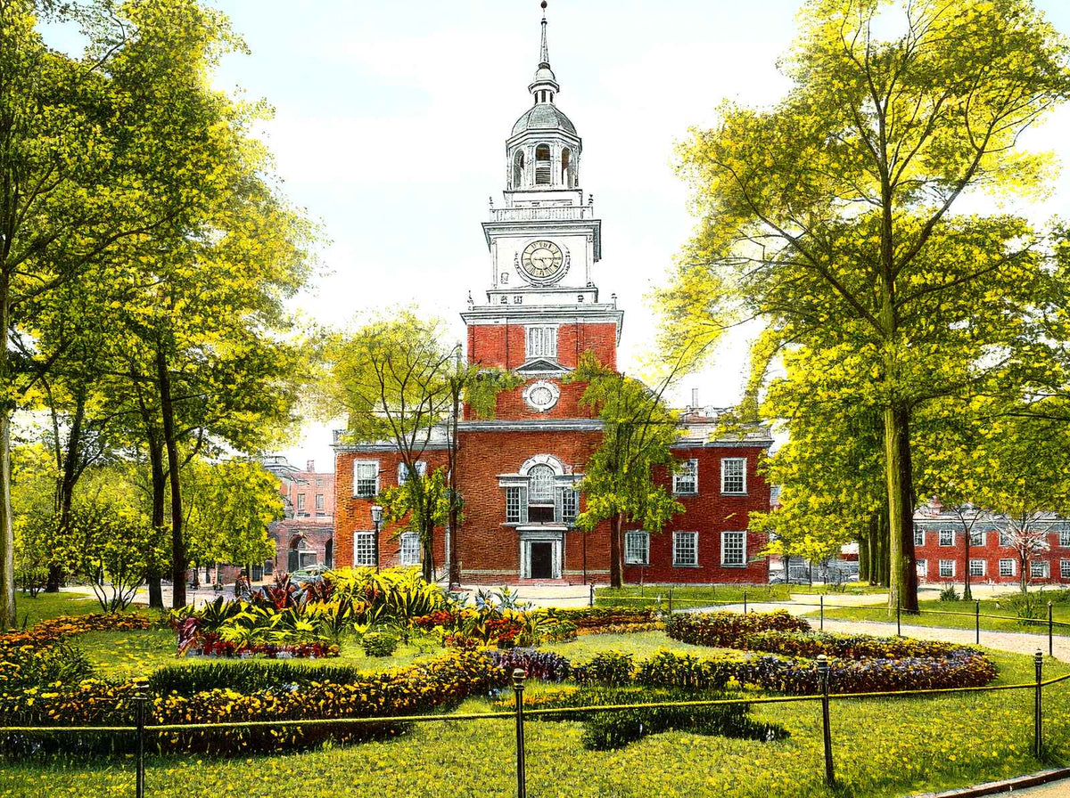 Independence Hall, Philadelphia PA in 1906 vintage print