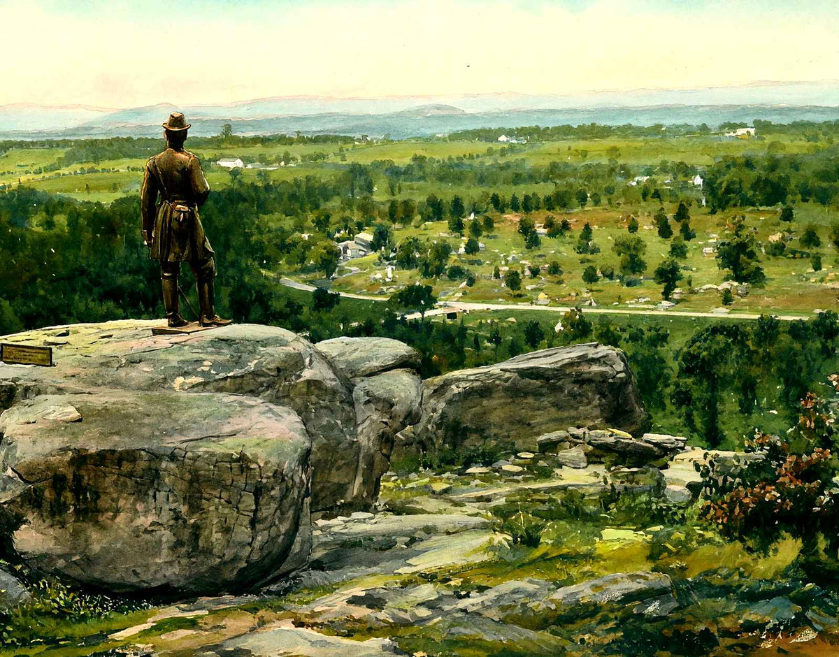 Warren Statue Little Round Top, Gettysburg PA art print
