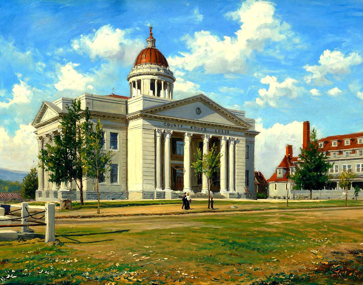 Court House, Hendersonville, NC in 1907 art print