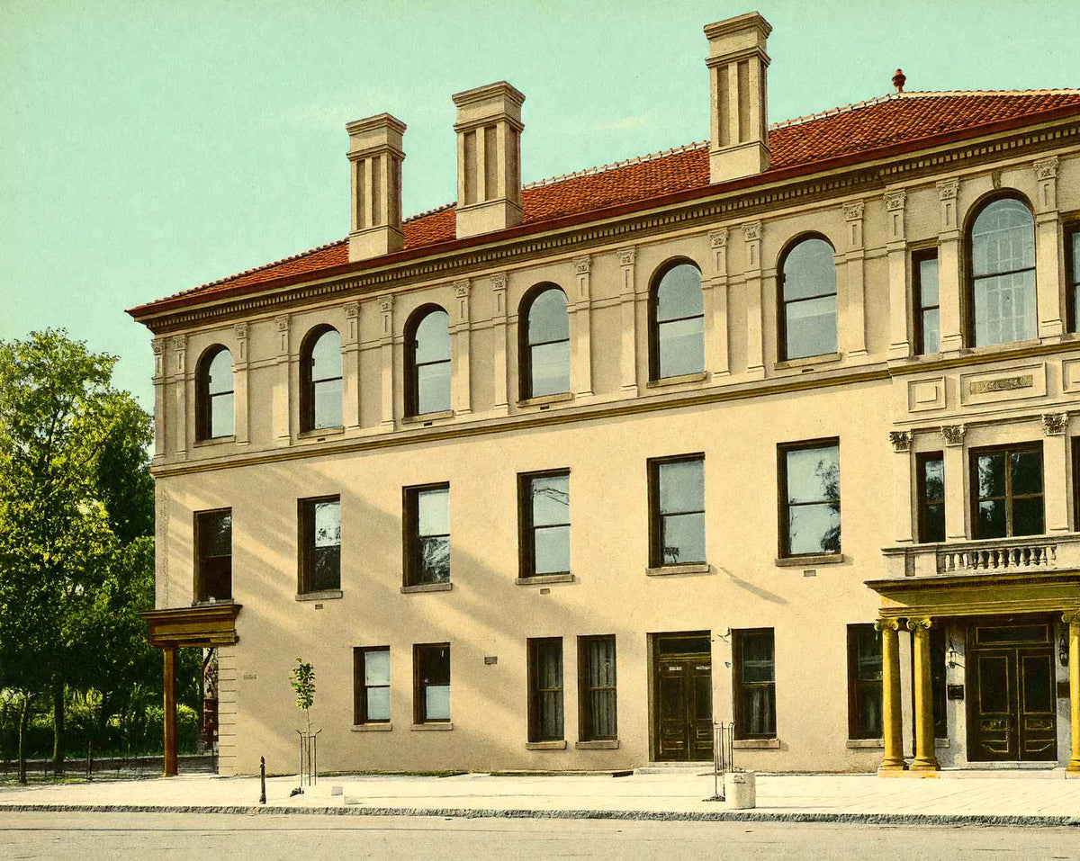 Olivia Raney Library, Raleigh, NC in 1906 vintage print