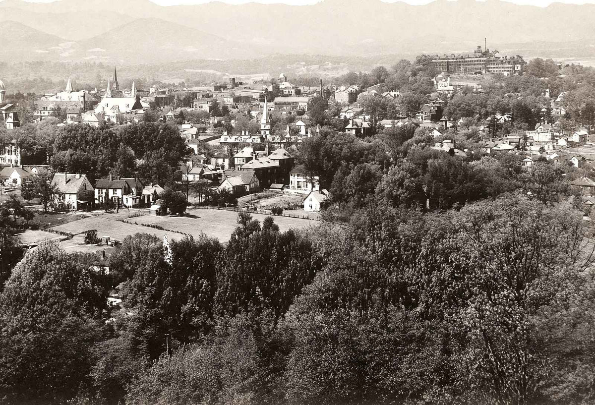 Bird's Eye View, Asheville NC in 1907 restored photo print