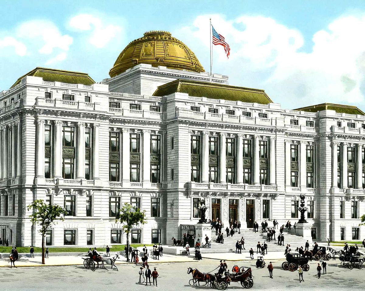 New City Hall, Newark, NJ in 1905 vintage print