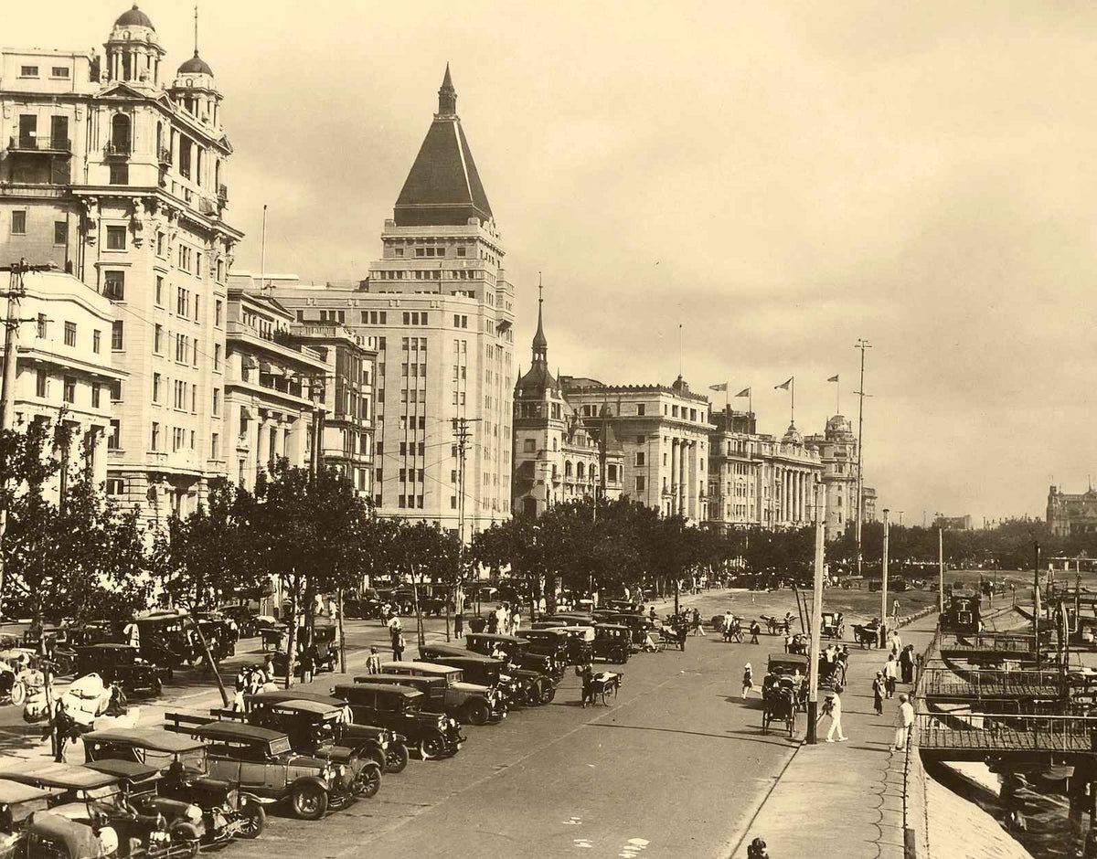 The Bund Looking North, Shanghai, China vintage photo print
