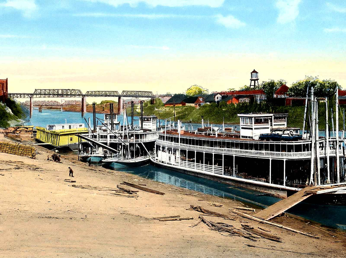 Cumberland River, Nashville, TN in 1906 vintage print