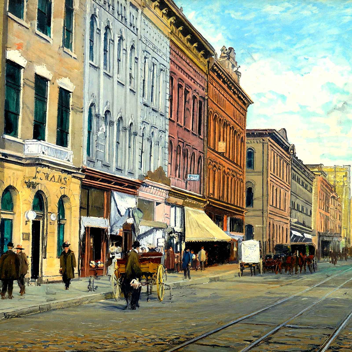 Washington St Looking East, New Castle, PA art print
