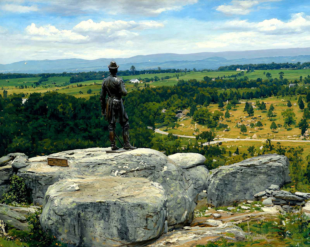Genrtal Warren's Statue, Gettysburg PA 1904 art print