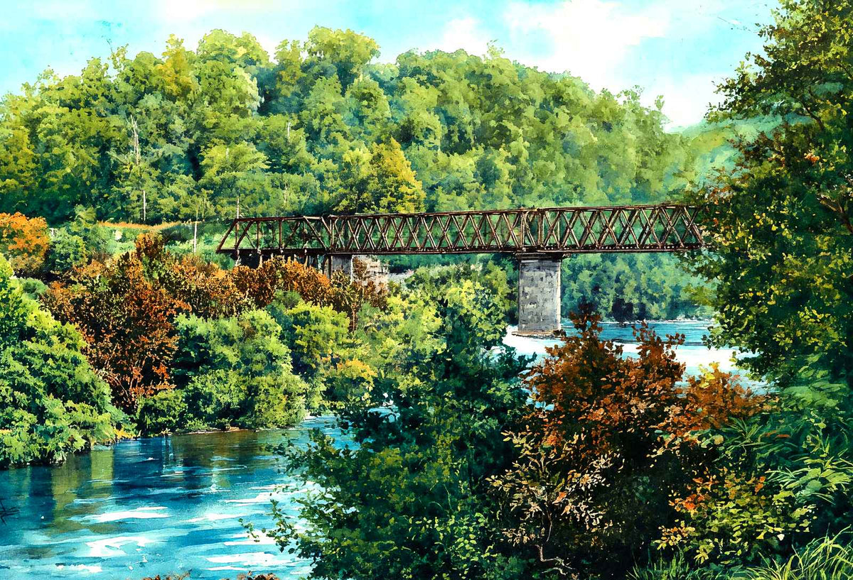 Caney Fork River, Southern Railroad, TN 1908 art print