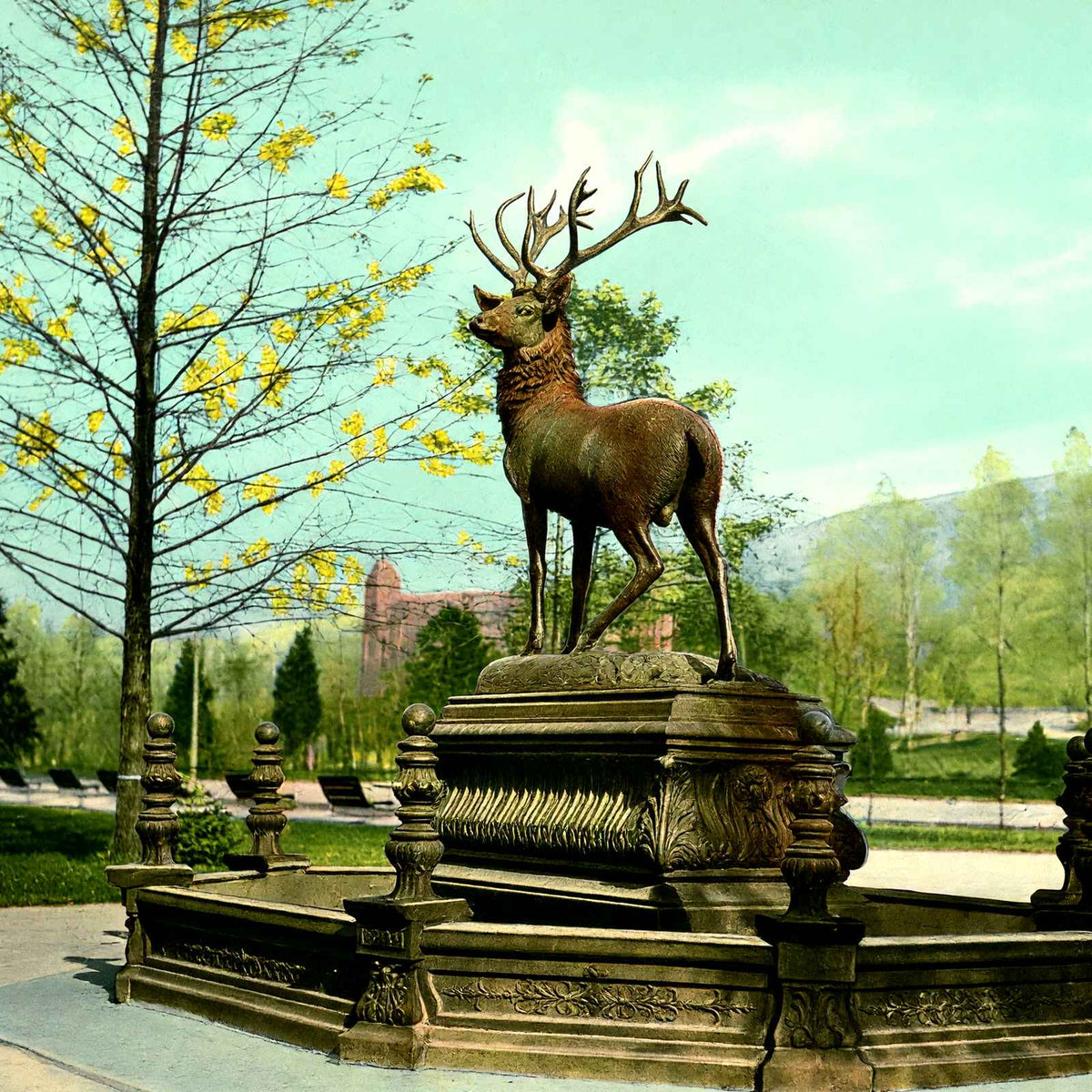 Fountain City Reservoir, Reading PA in 1907 vintage print