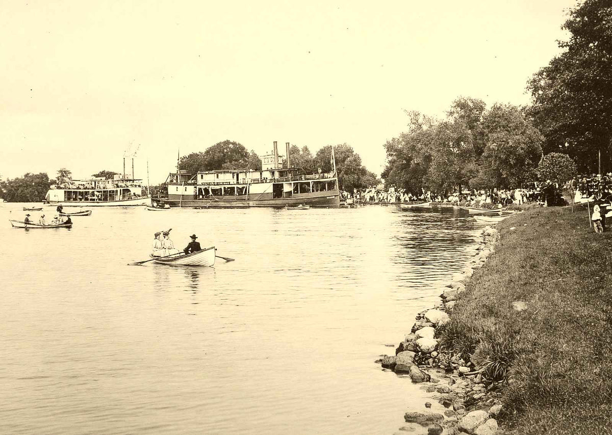 Riverside Park, Neenah WI in 1905 restored photo print