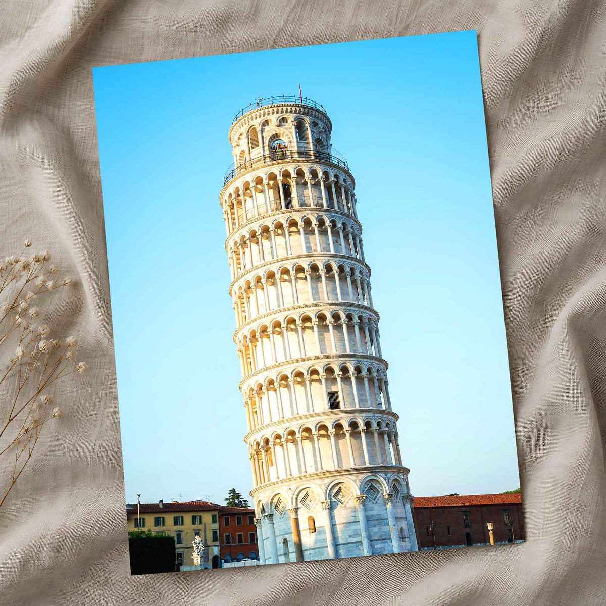 Leaning Tower of Pisa in Italy Photo Print Wall Decor