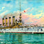 Cruiser Pennsylvania in 1905 art print