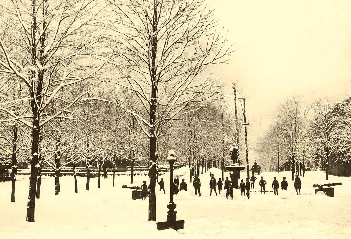 South Park in Winter, Philipsburg, PA in 1905 vintage print