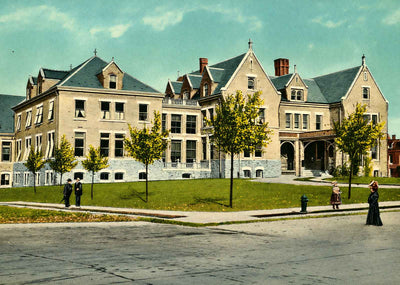 Allentown Hospital, PA in 1907 vintage print