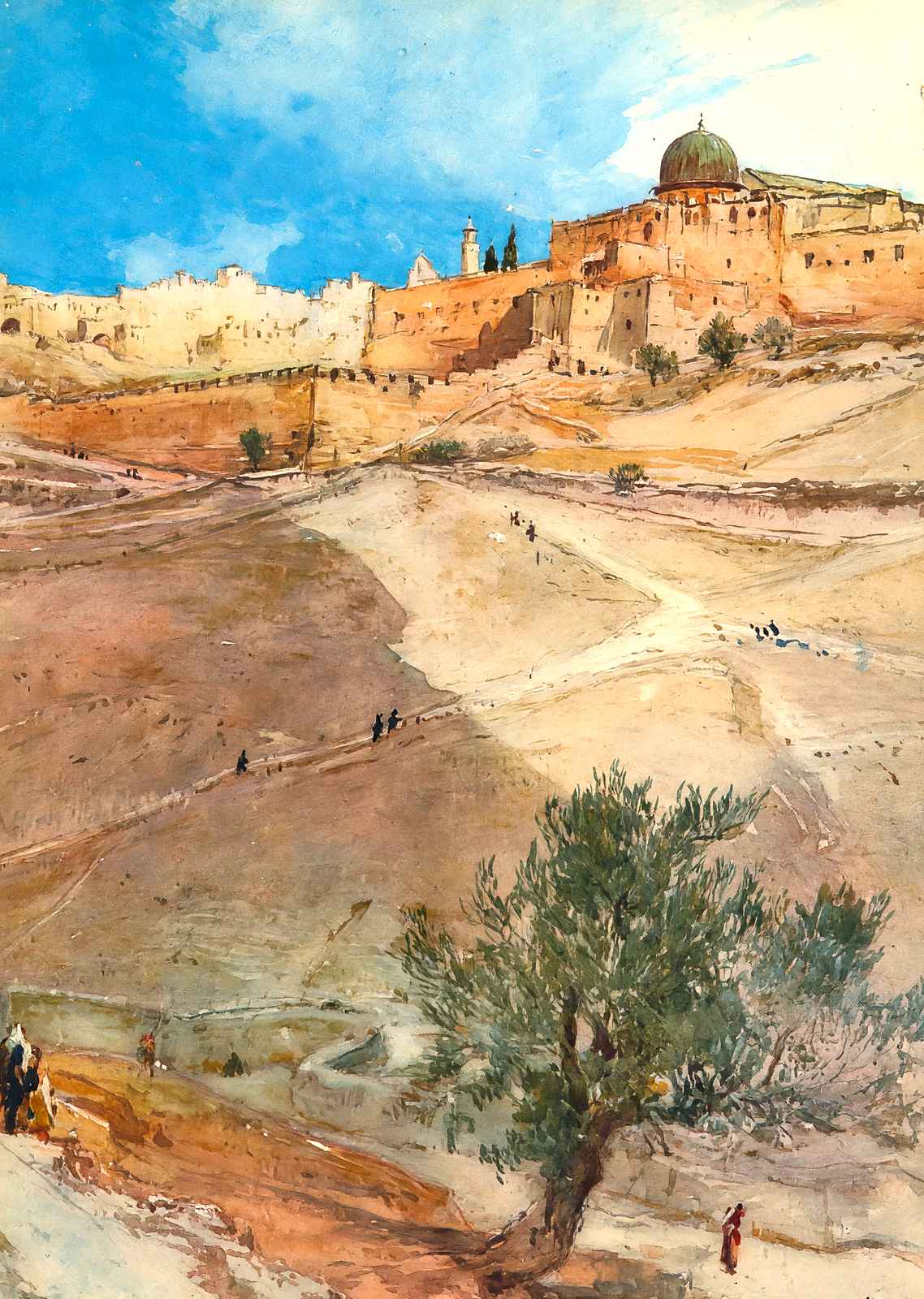 Jerusalem from Valley of Hinnom painting