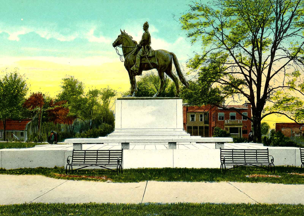 Forrest Monument, Memphis, TN in 1906 vintage print