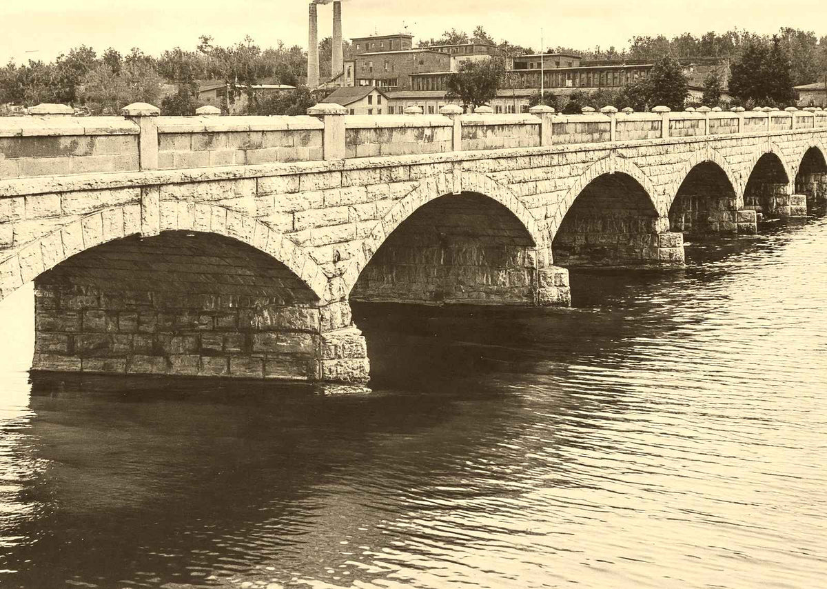 Historic John St Bridge, Appleton WI in 1905 vintage photo print