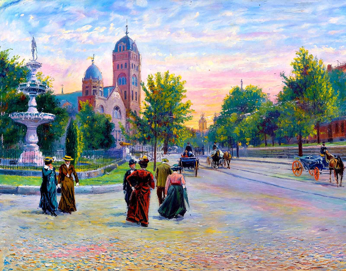 Fountain Square, Chattanooga, TN in 1905 art print