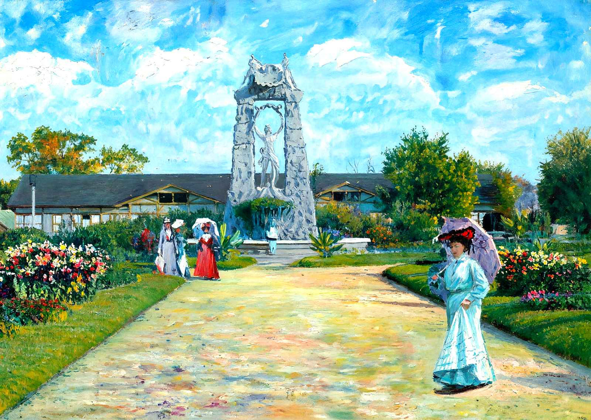 Fountain Circle, Centennial Park, Nashville painting