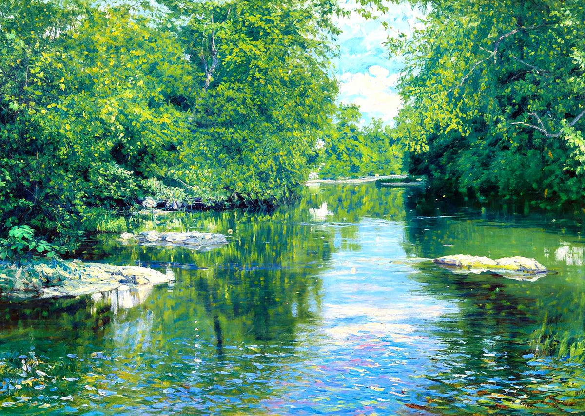 Swannanoa River, Asheville, NC in 1907 art print