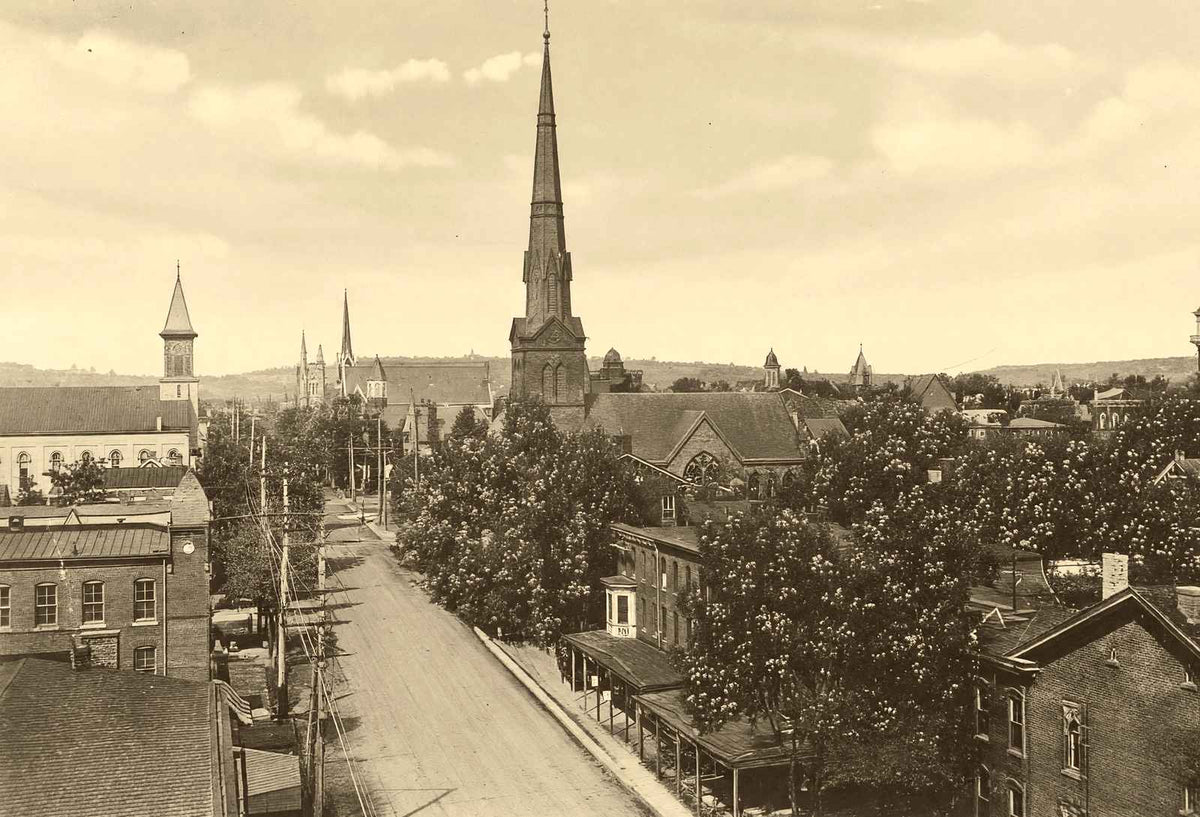 View from Security Building, Pottstown 1904 vintage print