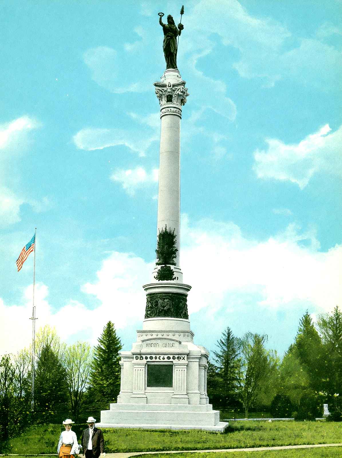 NY State Monument, Gettysburg PA in 1906 vintage print