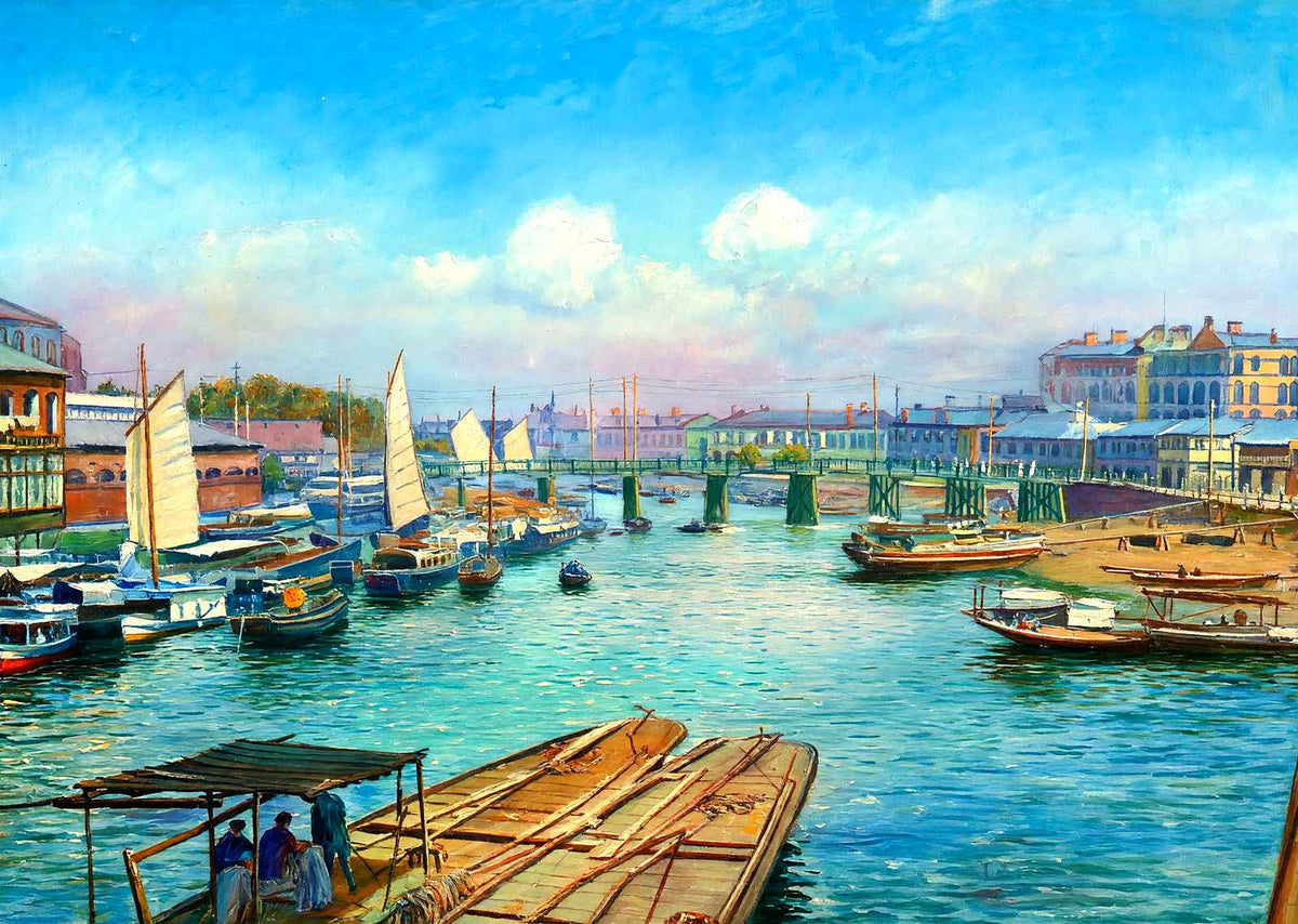 Soochow Creek, Shanghai, China painting